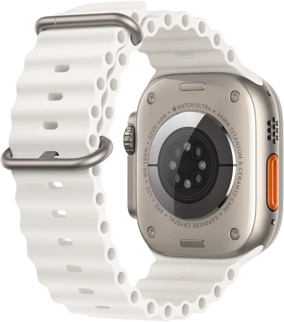 Смарт-часы Apple Watch Ultra 2 GPS + Cellular 49mm Titanium Case with White Ocean Band (MREJ3)  Фото №4