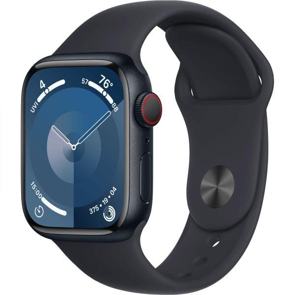 Смарт-годинник Apple Watch Series 9 GPS + Cellular 45mm Midnight Aluminum Case w. Midnight Sport Band - S/M (MRMC3)  Фото №0