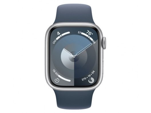 Смарт-часы Apple Watch Series 9 GPS + Cellular 45mm Silver Alu. Case w. Storm Blue S. Band - M/L (MRMH3)  Фото №3