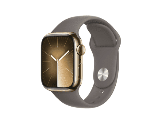 Смарт-часы Apple Watch Series 9 GPS + Cellular 45mm Gold S. Steel Case w. Clay Sport Band - S/M (MRMR3)  Фото №2