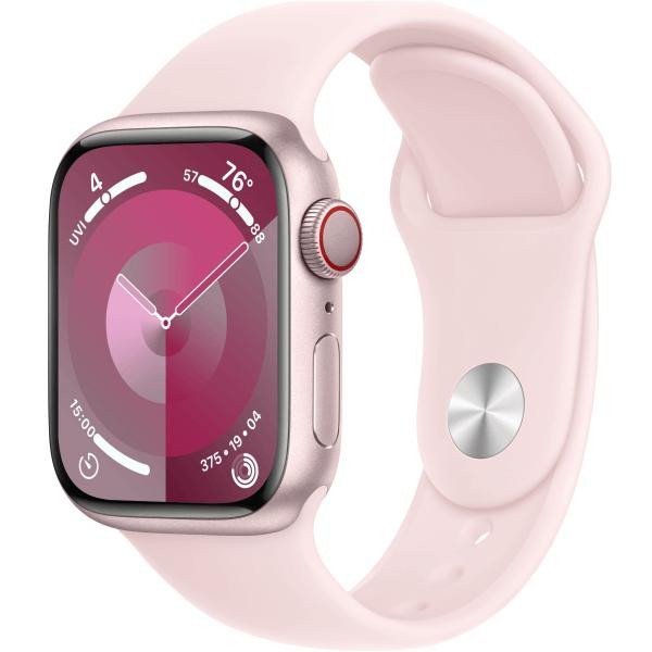 Смарт-часы Apple Watch Series 9 GPS + Cellular 45mm Aluminum Case w. Light Pink Sport Band - M/L (MRML3)  Фото №0