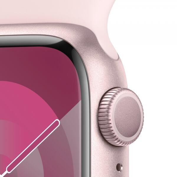 Смарт-часы Apple Watch Series 9 GPS + Cellular 45mm Aluminum Case w. Light Pink Sport Band - M/L (MRML3)  Фото №1