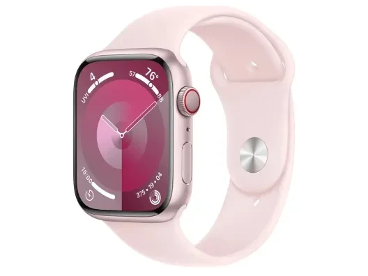 Смарт-часы Apple Watch Series 9 GPS + Cellular 45mm Aluminum Case w. Light Pink Sport Band - M/L (MRML3)  Фото №3