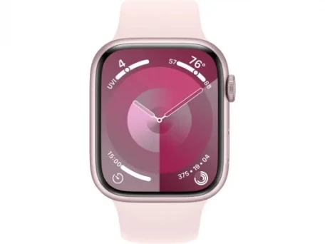 Смарт-часы Apple Watch Series 9 GPS + Cellular 45mm Aluminum Case w. Light Pink Sport Band - M/L (MRML3)  Фото №4