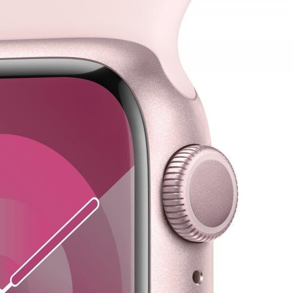 Смарт-годинник Apple Watch Series 9 GPS + Cellular 45mm Aluminum Case w. Light Pink Sport Band - M/L (MRML3)  Фото №1