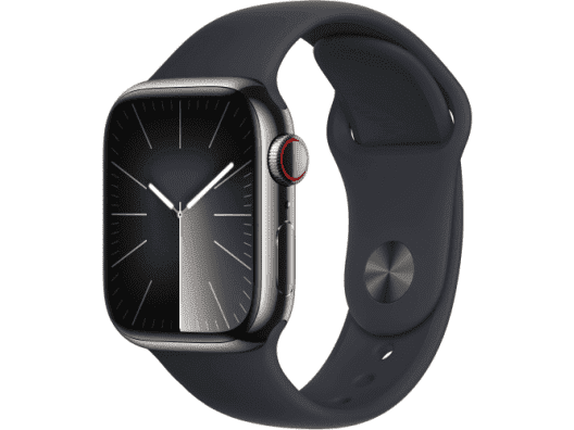 Смарт-годинник Apple Watch Series 9 GPS + Cellular 45mm Graphite S. Steel Case w. Midnight S. Band - M/L (MRMW3)  Фото №2