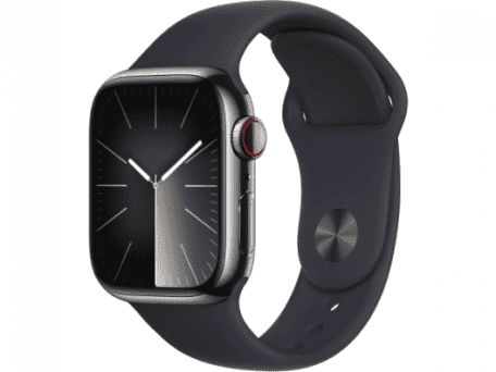 Смарт-годинник Apple Watch Series 9 GPS + Cellular 45mm Graphite S. Steel Case w. Midnight S. Band - M/L (MRMW3)  Фото №2