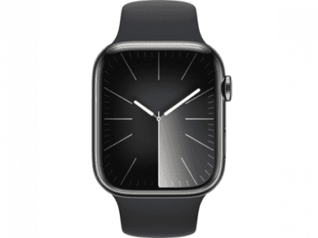 Смарт-годинник Apple Watch Series 9 GPS + Cellular 45mm Graphite S. Steel Case w. Midnight S. Band - M/L (MRMW3)  Фото №3