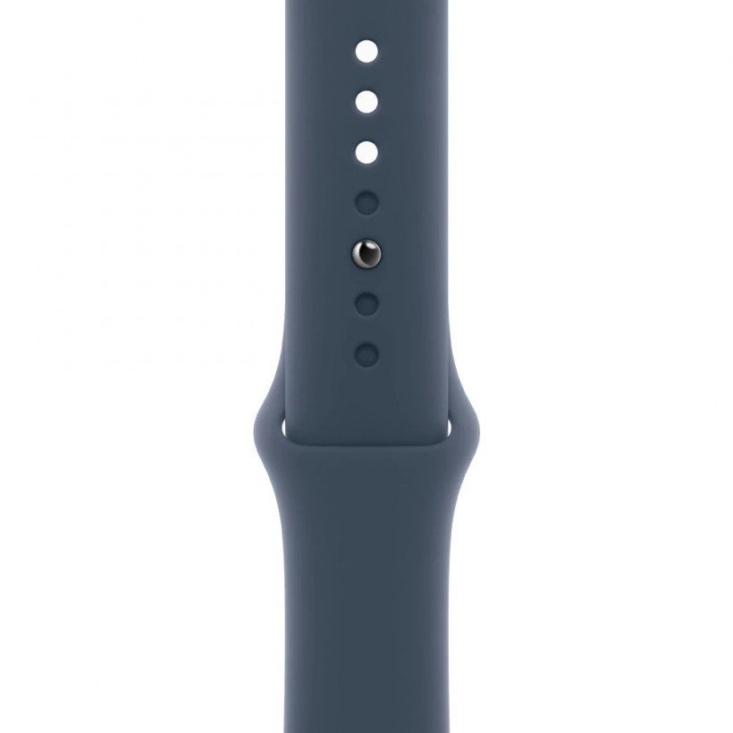 Смарт-годинник Apple Watch Series 9 GPS + Cellular 45mm Silver Aluminum Case w. Storm Blue Sport Band - S/M (MRMG3)  Фото №1
