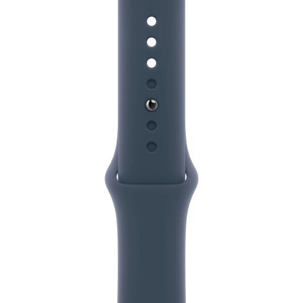 Смарт-годинник Apple Watch Series 9 GPS + Cellular 45mm Silver Aluminum Case w. Storm Blue Sport Band - S/M (MRMG3)  Фото №4