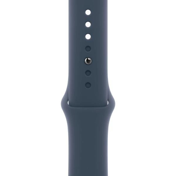 Смарт-часы Apple Watch Series 9 GPS + Cellular 45mm Silver Aluminum Case w. Storm Blue Sport Band - S/M (MRMG3)  Фото №4