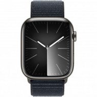 Смарт-годинник Apple Watch Series 9 GPS + Cellular 45mm Graphite S. Steel Case w. Midnight S. Loop (MRQN3+MT593)