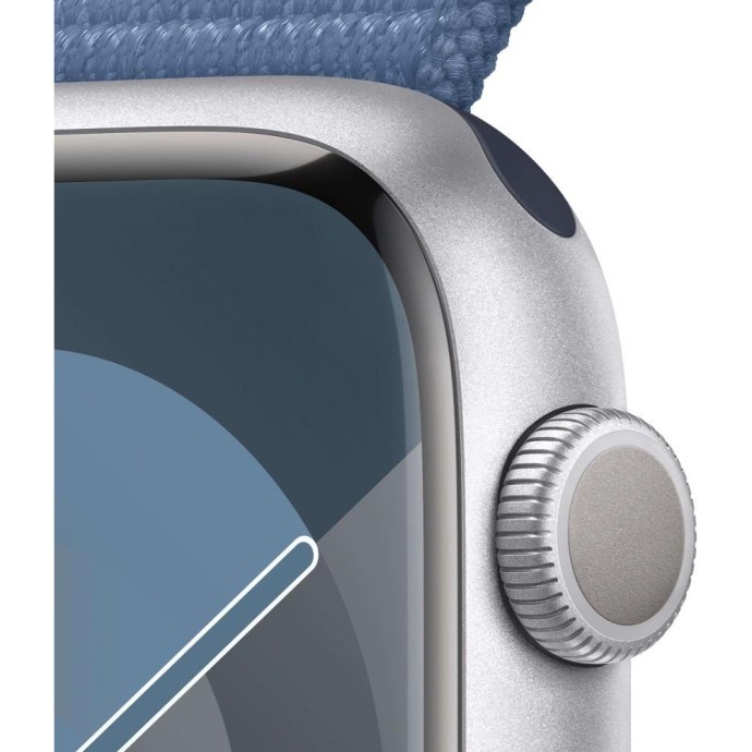 Смарт-часы Apple Watch Series 9 GPS + Cellular 45mm Silver Aluminum Case with Winter Blue Sport Loop (MRMJ3)  Фото №1