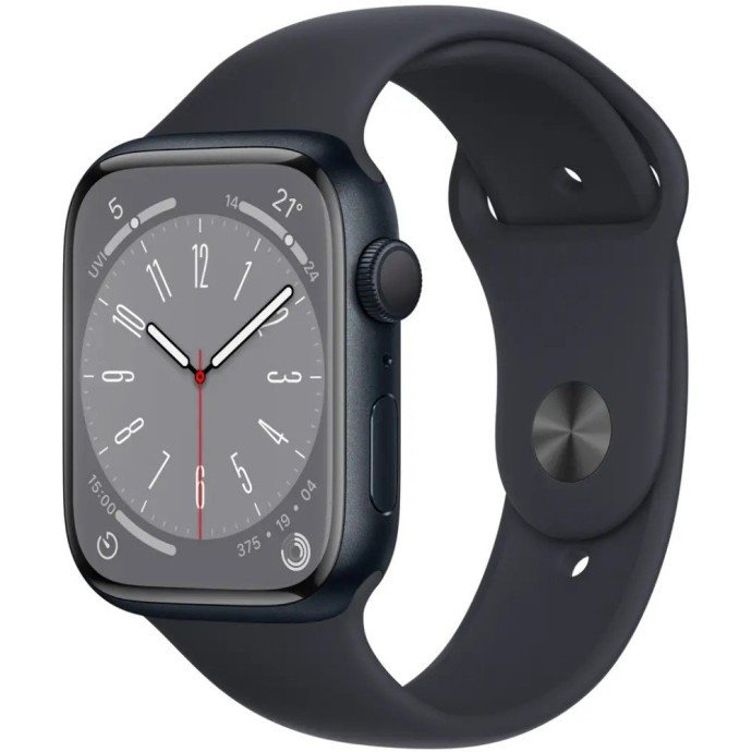 Смарт-часы Apple Watch Series 8 GPS 45mmчасы Apple Watch Series 8 GPS 45mm Midnight Aluminum Case w. Midnight Sport Band (MNP13)