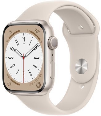 Смарт-годинник Apple Watch Series 8 GPS 45mm Starlight Aluminum Case with Starlight Sport Band (MNP23, MNUQ3)  Фото №2
