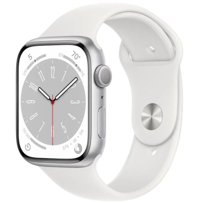 Смарт-часы Apple Watch Series 8 GPS 45mmчасы Apple Watch Series 8 GPS 45mm Silver Aluminum Case with White S. Band - S/M (MP6P3/MP6T3)  Фото №0