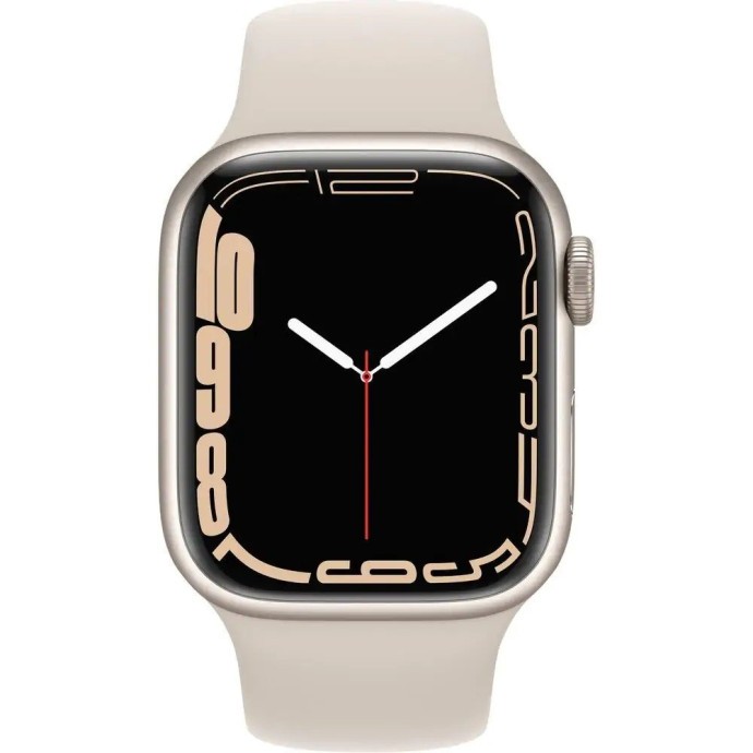 Смарт-часы Apple Watch Series 7 GPS + Cellular 41mm Starlight Aluminum Case With Starlight Sport Band (MKH83)  Фото №0