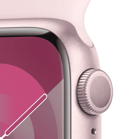 Смарт-часы Apple Watch Series 9 GPS 41mm Pink Aluminum Case w. Light Pink S. Band - S/M (MR933)  Фото №0