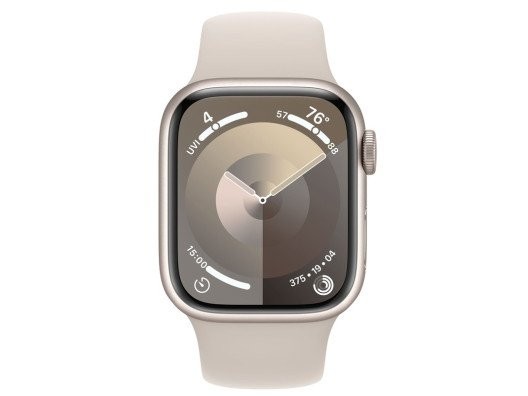 Смарт-часы Apple Watch Series 9 GPS 41mm Starlight Aluminum Case w. Starlight Sport Band - M/L (MR8U3)  Фото №4