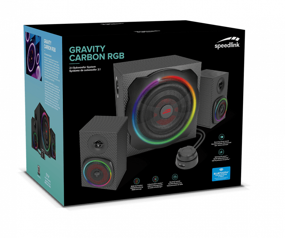 Акустическая система SpeedLink GRAVITY 2.1 CARBON RGB (4027301380262)  Фото №0