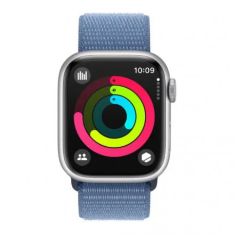 Смарт-часы Apple Watch Series 9 GPS 41mm Silver Aluminum Case with Winter Blue Sport Loop (MR923)  Фото №1