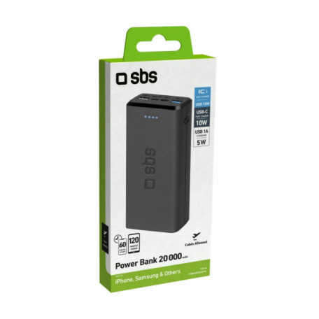 Внешний аккумулятор (павербанк) SBS Power bank 20000 mAh TTBB20000FASTK  Фото №1