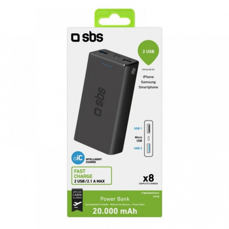 Внешний аккумулятор (павербанк) SBS Power bank 20000 mAh TTBB20000FASTK  Фото №2