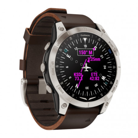 Смарт-часы Garmin D2 Mach 1 Aviator Smartwatch with Oxford Brown Leather Band (010-02582-54/55)  Фото №1