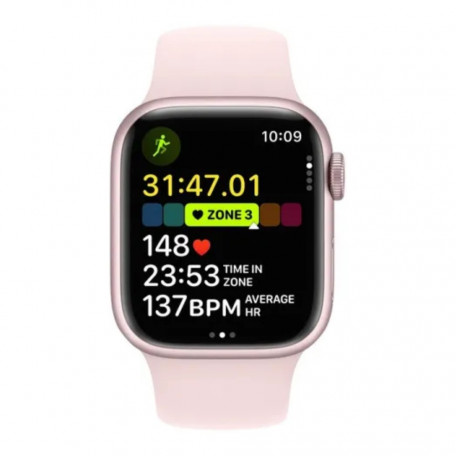 Смарт-годинник Apple Watch Series 9 GPS 41mm Pink Aluminum Case w. Light Pink Sport Band - M/L (MR943)  Фото №1