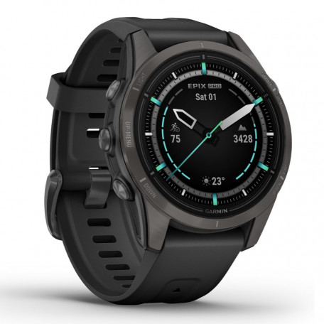 Смарт-часы Garmin Epix Pro Gen 2 Sapphire 42mm Carbon G. DLC Ti. with Black Band (010-02802-14/1)  Фото №1