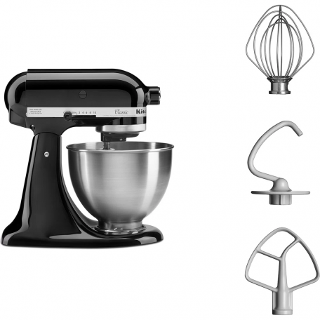 Планетарний Міксер KitchenAid 5K45SSBM Classic та Насадка-м&#039;ясорубка KitchenAid 5KSMFGA  Фото №1