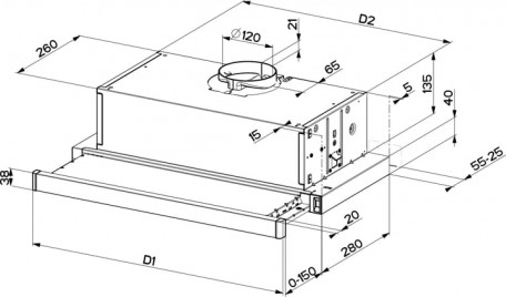 Вытяжка телескопическая Faber FLEXA NG GLASS W A60 (315.0635.107)  Фото №1