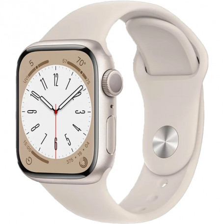 Смарт-годинник Apple Watch Series 8 GPS 41mm Starlight Aluminum Case w. Starlight S. Band - M/L (MNUF3)  Фото №0