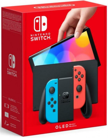 Портативна ігрова приставка Nintendo Switch OLED with Neon Blue and Neon Red Joy-Con (045496453442)  Фото №4