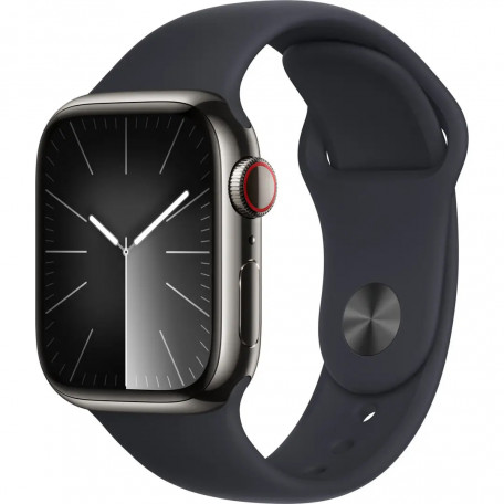 Смарт-часы Apple Watch Series 9 GPS + Cellular 41mm Graphite S. Steel Case w. Midnight S. Band - M/L (MRJ93)  Фото №0