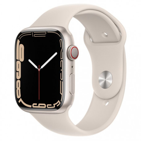 Смарт-часы Apple Watch Series 7 GPS + Cellular 45mm S. Aluminum Case w. Starlight S. Band (MKJ83)  Фото №0