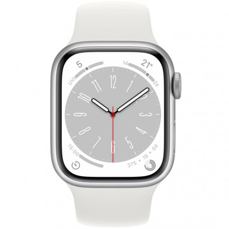 Смарт-годинник Apple Watch Series 8 GPS + Cellular 45mm Silver Aluminum Case with White S. Band (MP4J3)