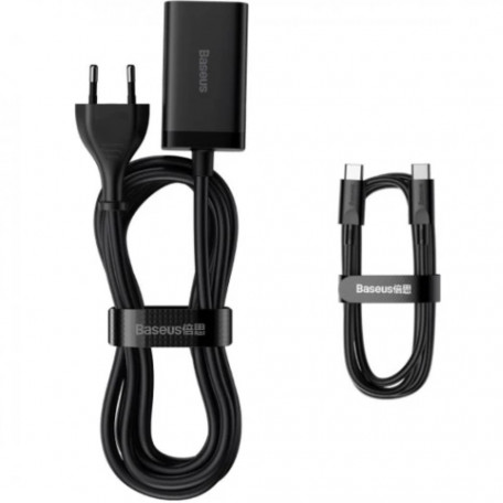 Сетевое зарядное устройство для Baseus GaN3 Pro Fast Charger 2xType-C+USB 65W Black (CCGP050101)  Фото №3