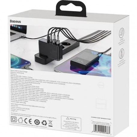 Сетевое зарядное устройство для Baseus GaN2 Pro 2x USB-A 2x USB-C 3 A (BSU2726BLK)  Фото №3