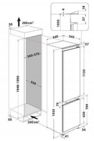 Холодильник з морозильною камерою Whirlpool WHC20 T573 P  Фото №1