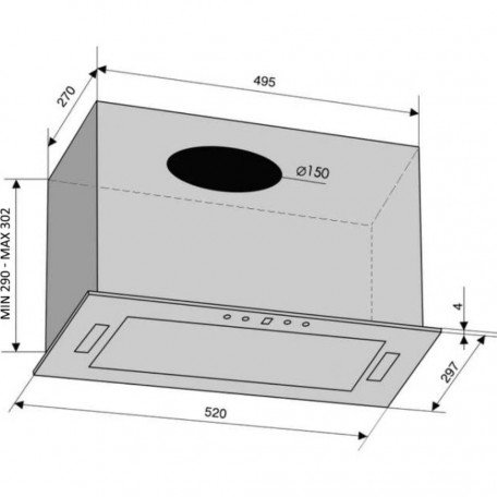 Вытяжка встроенная Ventolux PUNTO 52 BG (1200) TC MS  Фото №4