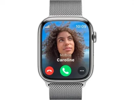 Смарт-годинник Apple Watch Series 9 GPS + Cellular 45mm Silver S. Steel Case w. Silver Milanese Loop (MRMQ3)  Фото №4