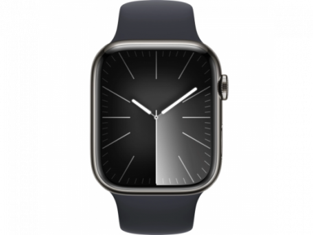 Смарт-годинник Apple Watch Series 9 GPS + Cellular 45mm Graphite S. Steel Case w. Midnight S. Band - M/L (MRMW3)  Фото №3