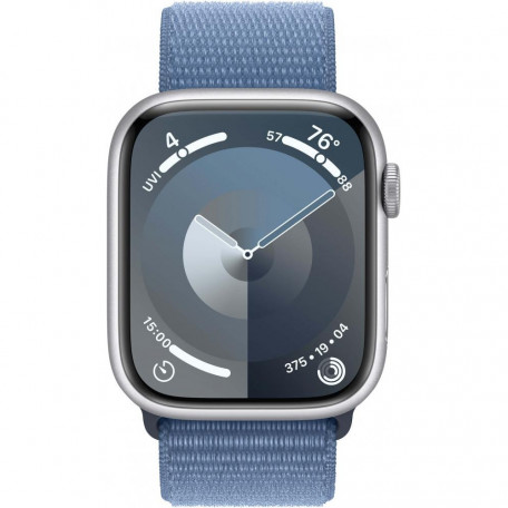 Смарт-годинник Apple Watch Series 9 GPS + Cellular 45mm Silver Aluminum Case with Winter Blue Sport Loop (MRMJ3)  Фото №0