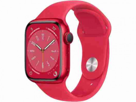 Смарт-годинник Apple Watch Series 8 GPS 45mm PRODUCT RED Aluminum Case w. PRODUCT RED S. Band - S/M (MNUR3)  Фото №2