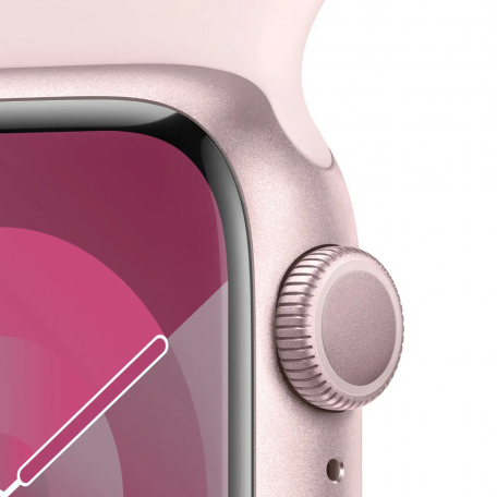 Смарт-годинник Apple Watch Series 9 GPS 41mm Pink Aluminum Case w. Light Pink S. Band - S/M (MR933)  Фото №0