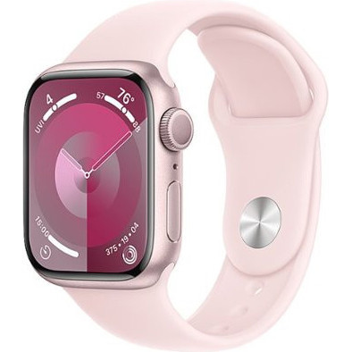 Смарт-годинник Apple Watch Series 9 GPS 41mm Pink Aluminum Case w. Light Pink S. Band - S/M (MR933)  Фото №2