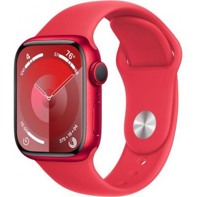 Смарт-годинник Apple Watch Series 9 GPS 41mm PRODUCT RED Alu. Case w. PRODUCT RED Sport Band - S/M (MRXG3)  Фото №0