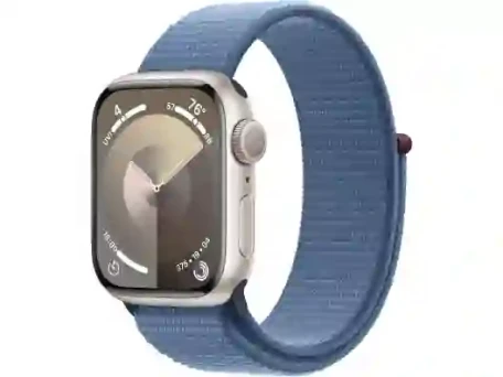 Смарт-годинник Apple Watch Series 9 GPS 41mm Starlight Aluminum Case w. Winter Blue Sport Loop (MR9K3)  Фото №2