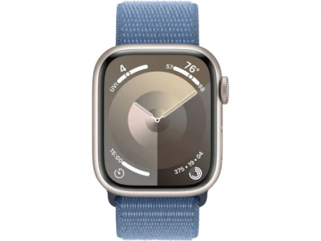 Смарт-годинник Apple Watch Series 9 GPS 41mm Starlight Aluminum Case w. Winter Blue Sport Loop (MR9K3)  Фото №3